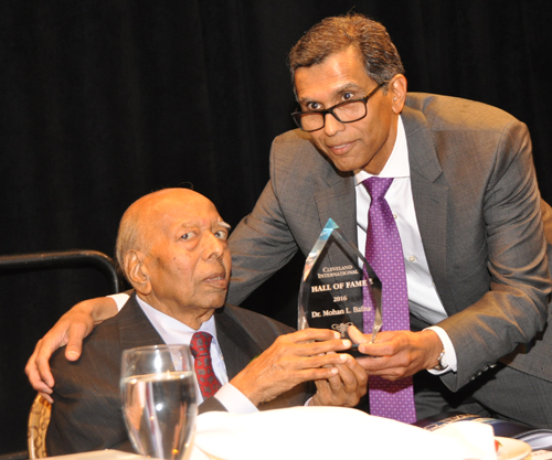 Mohan and son Suresh Bafna at Cleveland International Hall of Fame