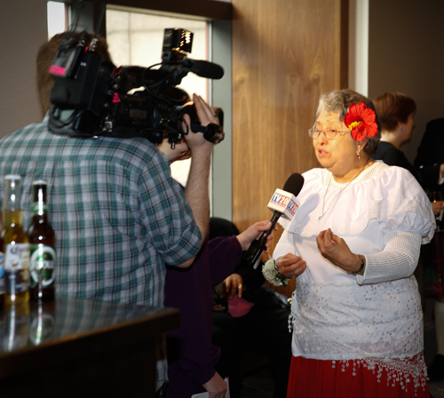 Sister Alicia Alvarado being interviewed for TV