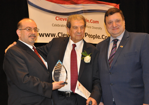 Abdullah (Abby) Mina inducted into the 2018 class of the Cleveland International Hall of Fame by Pierre Bejjani and his son Michael Mina
