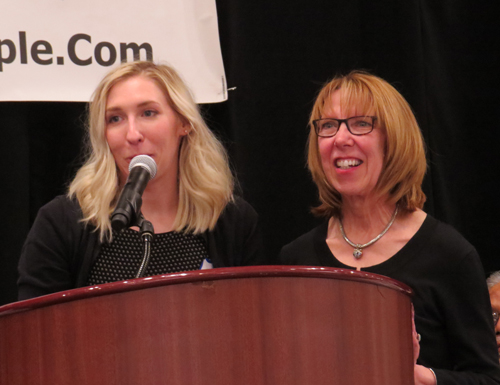 Kirsten Pianka and Karen Pianka accept the award for their late father/husband Judge Ray Pianka