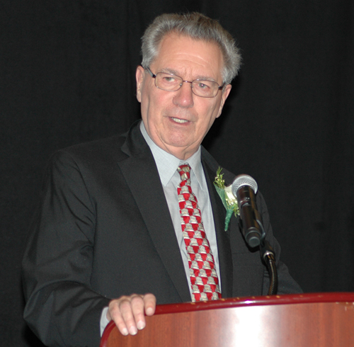 Judge Ralph Perk Jr. gives acceptance speech at his induction into the Cleveland International Hall of Fame