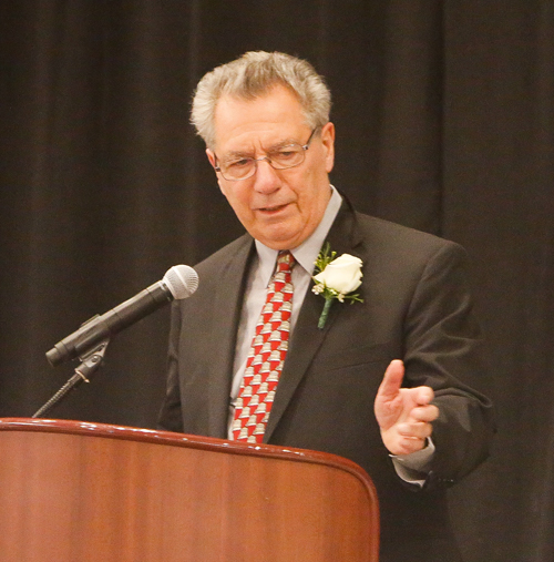 Judge Ralph Perk Jr. gives acceptance speech at his induction into the Cleveland International Hall of Fame