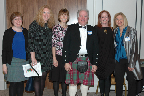 Bob Crawford in Scottish Highland dress with friends of Sheila Murphy Crawford
