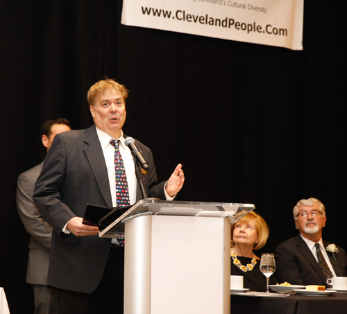 Cleveland International Hall of Fame co-founder Dan Hanson speaks